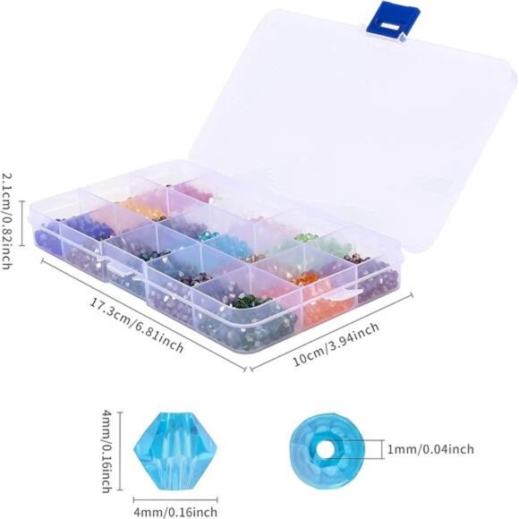 1800pcs 4mm Bicone Crystal Beads for Jewelry Making - Picture 3 of 7